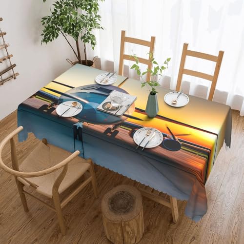 DKGOHLP Tischdecke mit Flugzeugmotiv bei Sonnenuntergängen, knitterfrei, für Tische für Weihnachtsfeiern, 137 x 183 cm DKGOHLP Tischdecke mit Flugzeugmotiv bei Sonnenuntergängen, knitterfrei, für Tische für Weihnachtsfeiern, 137 x 183 cm von DKGOHLP
