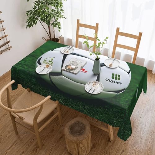 DKGOHLP Tischdecke mit Fußball-Druck, knitterfrei, für Tische für Weihnachtsfeiern, 137 x 183 cm, Weiß DKGOHLP Tischdecke mit Fußball-Druck, knitterfrei, für Tische für Weihnachtsfeiern, 137 x 183 cm, Weiß von DKGOHLP