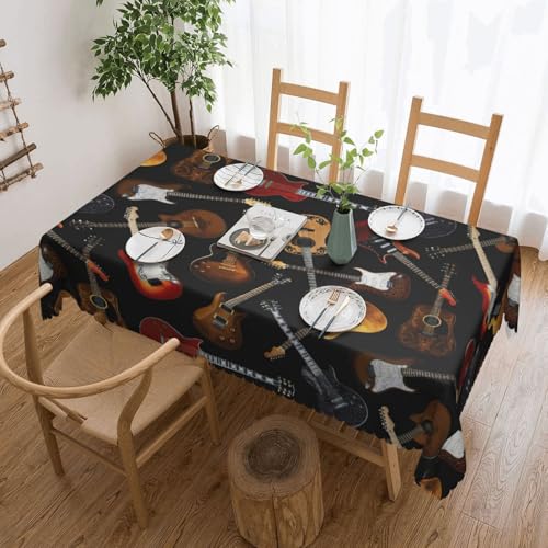 DKGOHLP Tischdecke mit Gitarren-Aufdruck, knitterfrei, für Tische für Weihnachtsfeiern, 137 x 183 cm DKGOHLP Tischdecke mit Gitarren-Aufdruck, knitterfrei, für Tische für Weihnachtsfeiern, 137 x 183 cm von DKGOHLP