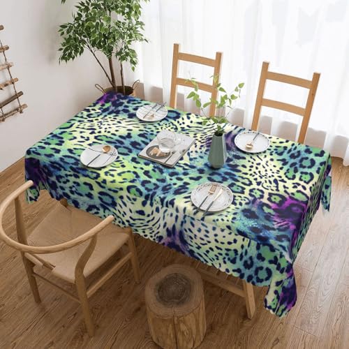 DKGOHLP Tischdecke mit Leopardenmuster, knitterfrei, für Tische für Weihnachtsfeiern, 137 x 183 cm, Grün DKGOHLP Tischdecke mit Leopardenmuster, knitterfrei, für Tische für Weihnachtsfeiern, 137 x 183 cm, Grün von DKGOHLP