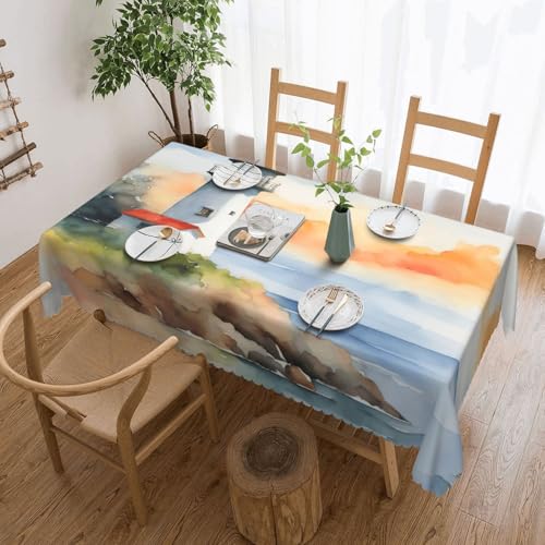 DKGOHLP Tischdecke mit Leuchtturm-Druck, 137 x 183 cm, knitterfrei, Esstischtuch für Tische für Weihnachtsfeiern DKGOHLP Tischdecke mit Leuchtturm-Druck, 137 x 183 cm, knitterfrei, Esstischtuch für Tische für Weihnachtsfeiern von DKGOHLP