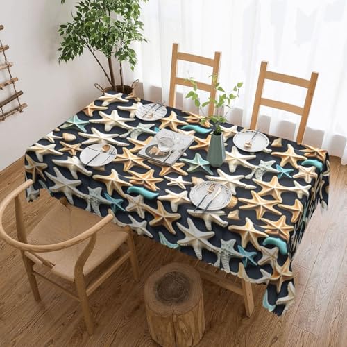 DKGOHLP Tischdecke mit Muschel-Seestern-Druck, 137 x 183 cm, knitterfrei, Esstischtuch für Tische für Weihnachtsfeiern DKGOHLP Tischdecke mit Muschel-Seestern-Druck, 137 x 183 cm, knitterfrei, Esstischtuch für Tische für Weihnachtsfeiern von DKGOHLP