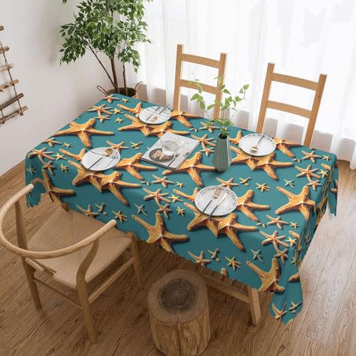 DKGOHLP Tischdecke mit Strand-Seestern-Druck, 137 x 183 cm, knitterfrei, Esstischtuch für Tische für Weihnachtsfeiern DKGOHLP Tischdecke mit Strand-Seestern-Druck, 137 x 183 cm, knitterfrei, Esstischtuch für Tische für Weihnachtsfeiern von DKGOHLP