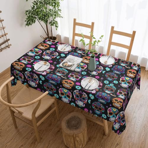 DKGOHLP Tischdecke mit Totenkopf-Motiv, knitterfrei, für Tische für Weihnachtsfeiern, 137 x 183 cm DKGOHLP Tischdecke mit Totenkopf-Motiv, knitterfrei, für Tische für Weihnachtsfeiern, 137 x 183 cm von DKGOHLP