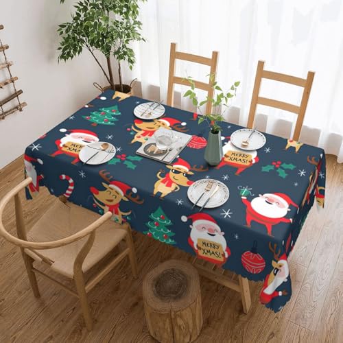 DKGOHLP Tischdecke mit Weihnachtsmann-Motiv, 137 x 183 cm, knitterfrei, Esstischtuch für Tische für Weihnachtsfeiern DKGOHLP Tischdecke mit Weihnachtsmann-Motiv, 137 x 183 cm, knitterfrei, Esstischtuch für Tische für Weihnachtsfeiern von DKGOHLP