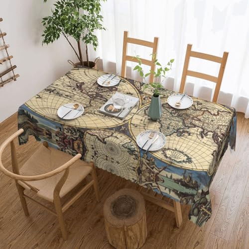 DKGOHLP Tischdecke mit Weltkugel-Druck, knitterfrei, für Tische für Weihnachtsfeiern, 137 x 183 cm DKGOHLP Tischdecke mit Weltkugel-Druck, knitterfrei, für Tische für Weihnachtsfeiern, 137 x 183 cm von DKGOHLP