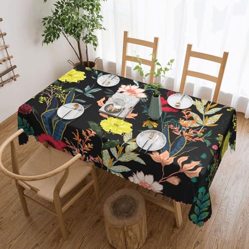 DKGOHLP Tischdecke mit buntem Boho-Blumendruck, 137 x 183 cm, knitterfrei, Esstischtuch für Tische für Weihnachtsfeiern DKGOHLP Tischdecke mit buntem Boho-Blumendruck, 137 x 183 cm, knitterfrei, Esstischtuch für Tische für Weihnachtsfeiern von DKGOHLP