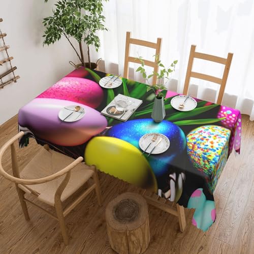 DKGOHLP Tischdecke mit buntem Ostereier-Druck, 137 x 183 cm, knitterfrei, Esstischtuch für Tische für Weihnachtsfeiern DKGOHLP Tischdecke mit buntem Ostereier-Druck, 137 x 183 cm, knitterfrei, Esstischtuch für Tische für Weihnachtsfeiern von DKGOHLP