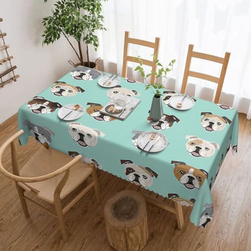 DKGOHLP Tischdecke mit englischer Bulldogge, 137 x 183 cm, knitterfrei, Esstischtuch für Tische für Weihnachtsfeiern DKGOHLP Tischdecke mit englischer Bulldogge, 137 x 183 cm, knitterfrei, Esstischtuch für Tische für Weihnachtsfeiern von DKGOHLP