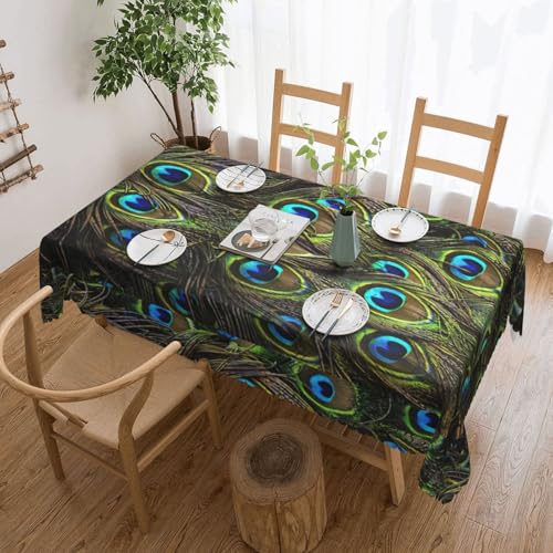DKGOHLP Tischdecke mit frischem Pfauen-Druck, knitterfrei, für Tische für Weihnachtsfeiern, 137 x 183 cm DKGOHLP Tischdecke mit frischem Pfauen-Druck, knitterfrei, für Tische für Weihnachtsfeiern, 137 x 183 cm von DKGOHLP