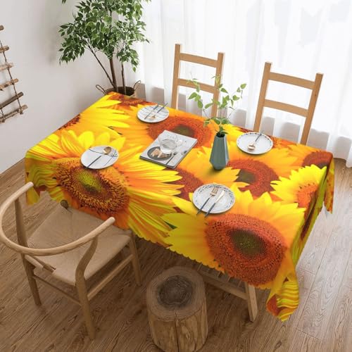 DKGOHLP Tischdecke mit gelbem Sonnenblumen-Motiv, 137 x 183 cm, knitterfrei, Esstischtuch für Tische für Weihnachtsfeiern DKGOHLP Tischdecke mit gelbem Sonnenblumen-Motiv, 137 x 183 cm, knitterfrei, Esstischtuch für Tische für Weihnachtsfeiern von DKGOHLP