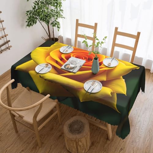DKGOHLP Tischdecke mit gelben Rosen, 137 x 183 cm, knitterfrei, Esstischtuch für Tische für Weihnachtsfeiern DKGOHLP Tischdecke mit gelben Rosen, 137 x 183 cm, knitterfrei, Esstischtuch für Tische für Weihnachtsfeiern von DKGOHLP