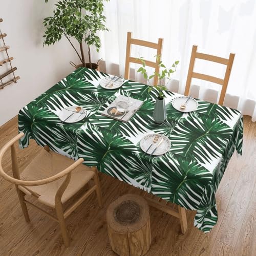 DKGOHLP Tischdecke mit grünem Palmblatt-Druck, 137 x 183 cm, knitterfrei, Esstischtuch für Tische für Weihnachtsfeiern DKGOHLP Tischdecke mit grünem Palmblatt-Druck, 137 x 183 cm, knitterfrei, Esstischtuch für Tische für Weihnachtsfeiern von DKGOHLP