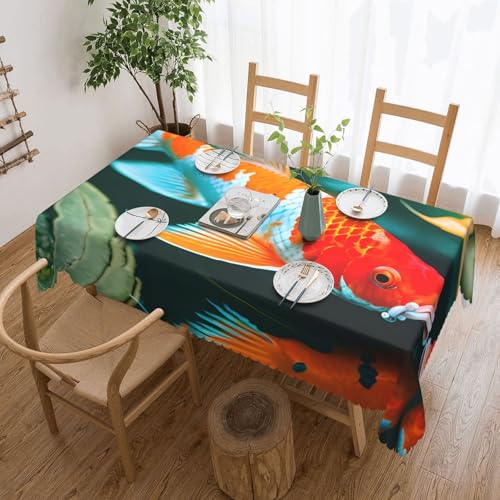 DKGOHLP Tischdecke mit hübschem Koi-Fisch-Druck, 137 x 183 cm, knitterfrei, Esstischtuch für Tische für Weihnachtsfeiern DKGOHLP Tischdecke mit hübschem Koi-Fisch-Druck, 137 x 183 cm, knitterfrei, Esstischtuch für Tische für Weihnachtsfeiern von DKGOHLP