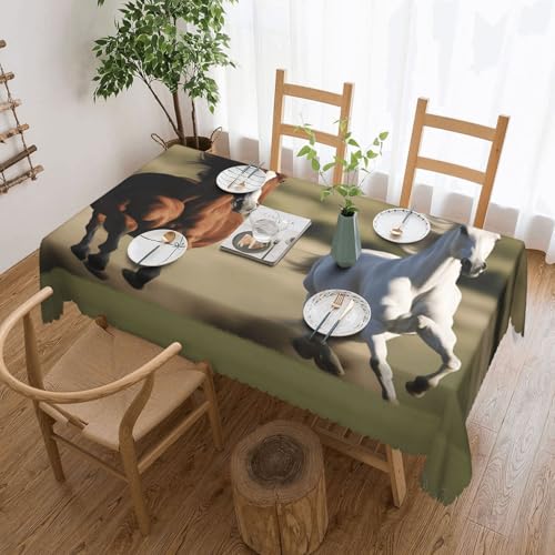 DKGOHLP Tischdecke mit laufenden Pferden, knitterfrei, für Tische für Weihnachtsfeiern, 137 x 183 cm DKGOHLP Tischdecke mit laufenden Pferden, knitterfrei, für Tische für Weihnachtsfeiern, 137 x 183 cm von DKGOHLP