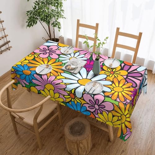 DKGOHLP Tischdecke mit niedlichem Cartoon-Blumendruck, 137 x 183 cm, knitterfrei, Esstischtuch für Tische für Weihnachtsfeiern DKGOHLP Tischdecke mit niedlichem Cartoon-Blumendruck, 137 x 183 cm, knitterfrei, Esstischtuch für Tische für Weihnachtsfeiern von DKGOHLP