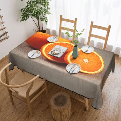 DKGOHLP Tischdecke mit orangefarbenem Obstdruck, 137 x 183 cm, knitterfrei, Esstischtuch für Tische für Weihnachtsfeiern DKGOHLP Tischdecke mit orangefarbenem Obstdruck, 137 x 183 cm, knitterfrei, Esstischtuch für Tische für Weihnachtsfeiern von DKGOHLP