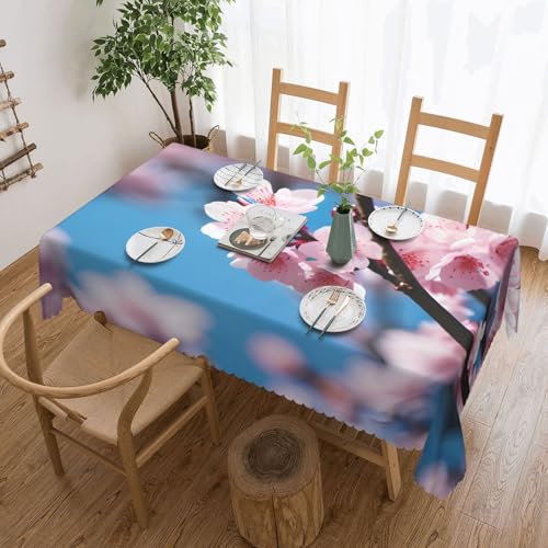 DKGOHLP Tischdecke mit rosa Kirschblüten, 137 x 183 cm, knitterfrei, Esstischtuch für Tische für Weihnachtsfeiern DKGOHLP Tischdecke mit rosa Kirschblüten, 137 x 183 cm, knitterfrei, Esstischtuch für Tische für Weihnachtsfeiern von DKGOHLP