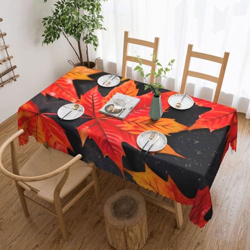 DKGOHLP Tischdecke mit rotem Blätter-Druck, knitterfrei, für Tische für Weihnachtsfeiern, 137 x 183 cm DKGOHLP Tischdecke mit rotem Blätter-Druck, knitterfrei, für Tische für Weihnachtsfeiern, 137 x 183 cm von DKGOHLP