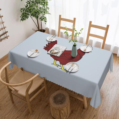 DKGOHLP Tischdecke mit rotem Huhn-Druck, 137 x 183 cm, knitterfrei, Esstischtuch für Tische für Weihnachtsfeiern DKGOHLP Tischdecke mit rotem Huhn-Druck, 137 x 183 cm, knitterfrei, Esstischtuch für Tische für Weihnachtsfeiern von DKGOHLP
