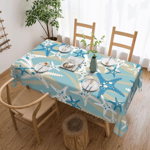 DKGOHLP Tischdecke mit schönem Seestern-Druck, 137 x 183 cm, knitterfrei, Esstischtuch für Tische für Weihnachtsfeiern DKGOHLP Tischdecke mit schönem Seestern-Druck, 137 x 183 cm, knitterfrei, Esstischtuch für Tische für Weihnachtsfeiern von DKGOHLP
