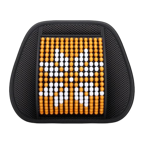 Atmungsaktive Lordosenstütze Für Auto Holzperlen Autostuhl Rückenstütze Massagekissen Mesh Relief Lendenwirbelstütze Büro Home Kissen Sitzstuhl Lendenrückenstütze Für Auto, Sessel Und Rückenlehne, Für von DKJAHSEK