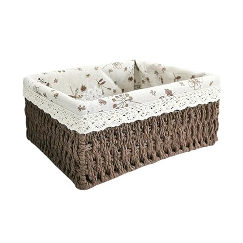 Handgefertigter Weidenkorb Kosmetik-Aufbewahrungsbox, handgefertigter Aufbewahrungskorb aus Rattan, exquisiter Organizer-Korb aus Spitzenstoff for Make-up, Hautpflege, Brot und Snacks Für Haushalt, Sp Handgefertigter Weidenkorb Kosmetik-Aufbewahrungsbox, handgefertigter Aufbewahrungskorb aus Rattan, exquisiter Organizer-Korb aus Spitzenstoff for Make-up, Hautpflege, Brot und Snacks Für Haushalt, Sp von DKJAHSEK