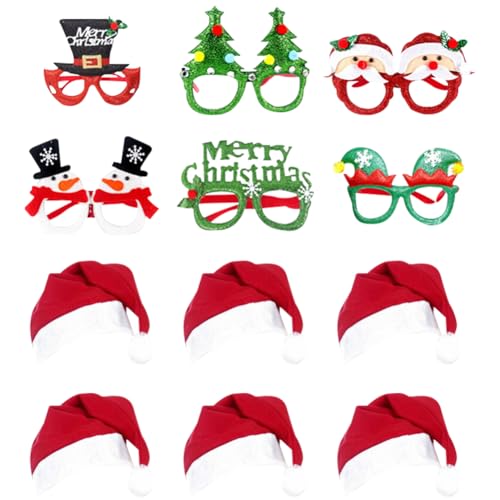 Weihnachten Dekoration,12PCS Weihnachten Brille Stirnband und Weihnachtsmützen Set,Weihnachtsmützen Weihnachten Foto Requisiten Weihnachtsgläser Nette Partybrille Geschenke für Kinder Freunde Familien Weihnachten Dekoration,12PCS Weihnachten Brille Stirnband und Weihnachtsmützen Set,Weihnachtsmützen Weihnachten Foto Requisiten Weihnachtsgläser Nette Partybrille Geschenke für Kinder Freunde Familien von DKLQXCE