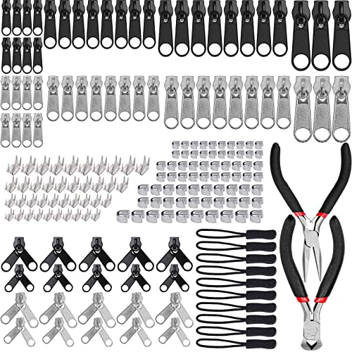 DKSooozs 194-teiliges Reißverschluss-Reparatur-Set, Ersatz-Reißverschluss-Ersatz mit 2 Mini-Zangen, für Kleidungsstücke, Taschen, Jacken, Zelte DKSooozs 194-teiliges Reißverschluss-Reparatur-Set, Ersatz-Reißverschluss-Ersatz mit 2 Mini-Zangen, für Kleidungsstücke, Taschen, Jacken, Zelte von DKSooozs