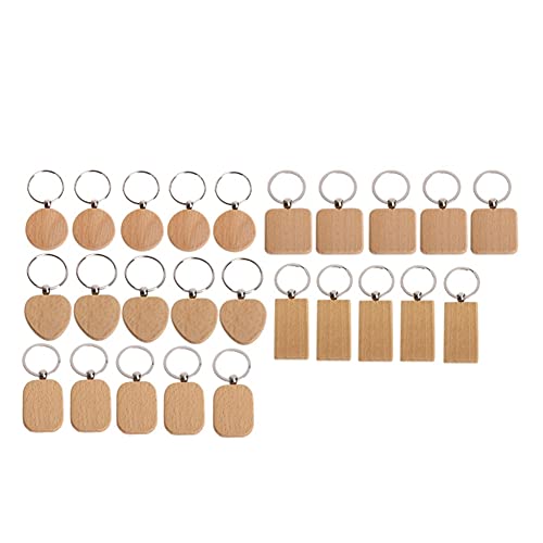 DKSooozs 25 Stück Blanko-Schlüsselanhänger aus Holz zum Selbermachen aus Holz Ringe Schlüsselanhänger Schmuck Handwerk DKSooozs 25 Stück Blanko-Schlüsselanhänger aus Holz zum Selbermachen aus Holz Ringe Schlüsselanhänger Schmuck Handwerk von DKSooozs