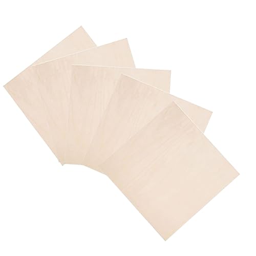DKSooozs 5 Stück Lindenholz-Bastelbrett, mehrschichtiges Brett, Schneidebrett, DIY, Malen, gebeizt und geschnitzt, Holzfarbe von DKSooozs