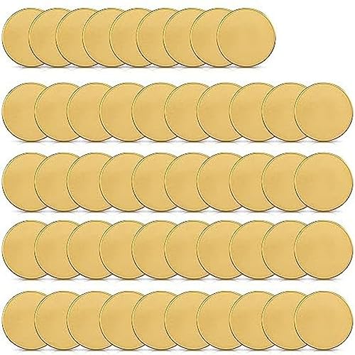 DKSooozs Rohlinge, 50 Stück, 40 mm Durchmesser, Gravurrohlinge, Münzen, Gelb, mit Acryl-Schutzbox DKSooozs Rohlinge, 50 Stück, 40 mm Durchmesser, Gravurrohlinge, Münzen, Gelb, mit Acryl-Schutzbox von DKSooozs