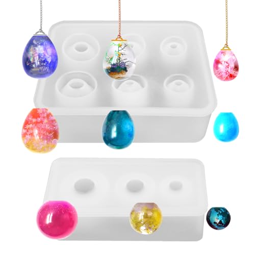 DLAND Kugel-Silikonharz-Formen, Kugelform, Epoxidharz, Universum, Kugelform, Anhängergussformen für DIY-Schmuckherstellung, 2 Stück DLAND Kugel-Silikonharz-Formen, Kugelform, Epoxidharz, Universum, Kugelform, Anhängergussformen für DIY-Schmuckherstellung, 2 Stück von DLAND