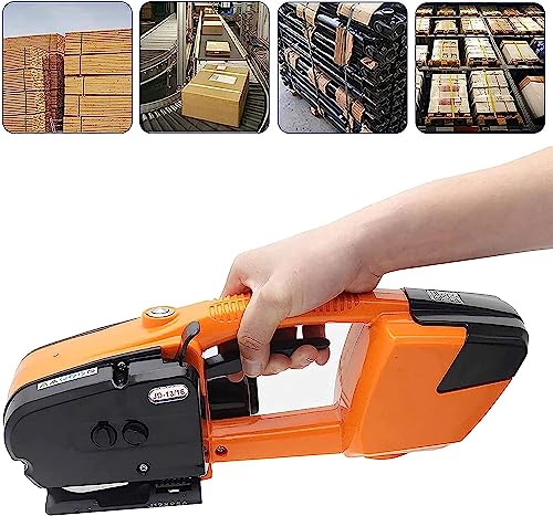 DLAZUM Automatisches Umreifungswerkzeug, Spanner und Schneider 2 in 1 für Kartonpaletten, tragbare elektrische Ballenpresse, elektrische Umreifungsmaschine für 13–16 mm Bänder, Batterie, Orange DLAZUM Automatisches Umreifungswerkzeug, Spanner und Schneider 2 in 1 für Kartonpaletten, tragbare elektrische Ballenpresse, elektrische Umreifungsmaschine für 13–16 mm Bänder, Batterie, Orange von DLAZUM