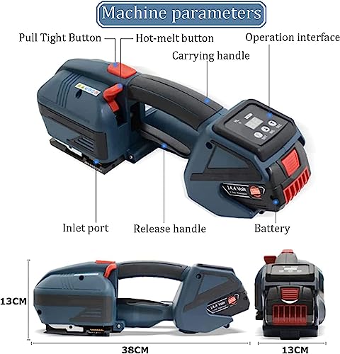 DLAZUM Elektrische Umreifungsmaschine für Bänder Akku Automatisches Umreifungsgerät Spanner und Cutter Verpackungsumreifungsgerät DLAZUM Elektrische Umreifungsmaschine für Bänder Akku Automatisches Umreifungsgerät Spanner und Cutter Verpackungsumreifungsgerät von DLAZUM