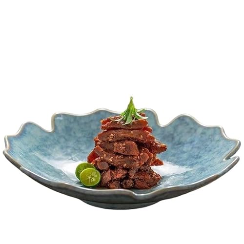 DLAZUM Exquisite Teller, charakteristischer Hotel-Club-Brennofen, verwandelt in schneeflockenglasierte Keramik-Kaltschalen, Tiefe Teller zum Kochen im Restaurant und warme,One Color-27.5 * 6.5cm von DLAZUM