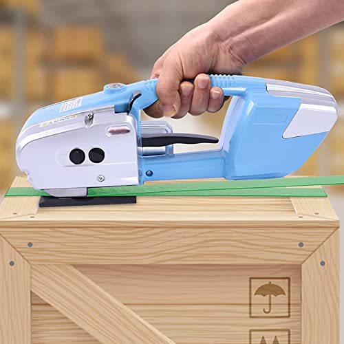 DLAZUM Tragbare elektrische Umreifungsmaschine für 1/2-5/8 Zoll (13-16 mm) breite Bänder, handgeführtes automatisches Umreifungswerkzeug, Umreifungswerkzeuge für Kunststoffpalettenverpackungen von DLAZUM