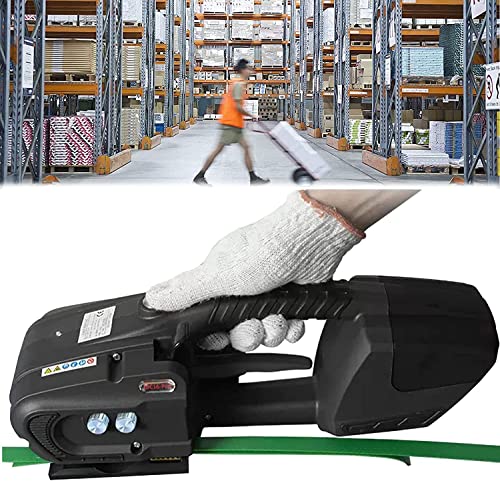 Tragbare elektrische Umreifungsmaschine für Gurte, Spanner und Schneider für Kartonpaletten, elektrische Ballenpresse, batteriebetriebenes, tragbares, automatisches Umreifungswerkzeug, Schwarz (Farbe Tragbare elektrische Umreifungsmaschine für Gurte, Spanner und Schneider für Kartonpaletten, elektrische Ballenpresse, batteriebetriebenes, tragbares, automatisches Umreifungswerkzeug, Schwarz (Farbe von DLAZUM