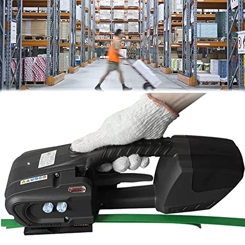 Tragbare elektrische Umreifungsmaschine für Gurte, batteriebetriebenes, handgeführtes automatisches Umreifungswerkzeug, Spanner und Schneider für elektrische Ballenpressen für Kartonpaletten, 1 Batte Tragbare elektrische Umreifungsmaschine für Gurte, batteriebetriebenes, handgeführtes automatisches Umreifungswerkzeug, Spanner und Schneider für elektrische Ballenpressen für Kartonpaletten, 1 Batte von DLAZUM