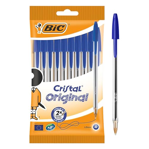 BIC Cristal Kugelschreiber, Original-Kugelschreiber, mittlere Spitze, 1,0 mm, Kunststoffschaft, blaue Tinte, Biros, schnell trocknend, glattes Schreibstift-Set für Schule, Büro, Zuhause, Notizen BIC Cristal Kugelschreiber, Original-Kugelschreiber, mittlere Spitze, 1,0 mm, Kunststoffschaft, blaue Tinte, Biros, schnell trocknend, glattes Schreibstift-Set für Schule, Büro, Zuhause, Notizen von DLM Direct