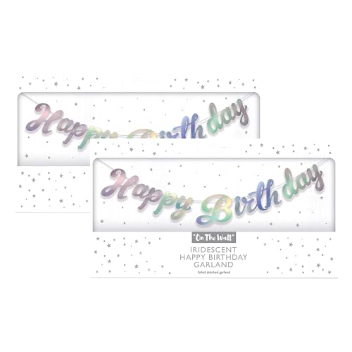 On The Wall Happy Birthday Silberne schillernde genähte Girlande, 1,5 m, schimmerndes Folien-Banner, Party-Dekoration für Kinder und Erwachsene, Meilenstein-Feierschild für drinnen und draußen, 2 On The Wall Happy Birthday Silberne schillernde genähte Girlande, 1,5 m, schimmerndes Folien-Banner, Party-Dekoration für Kinder und Erwachsene, Meilenstein-Feierschild für drinnen und draußen, 2 von DLM Direct