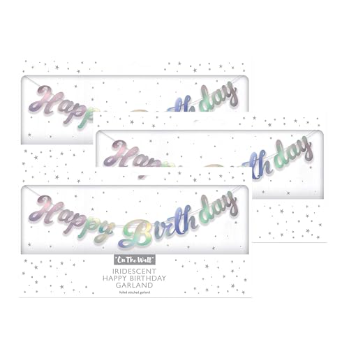 On The Wall Happy Birthday Silberne schillernde genähte Girlande, 1,5 m, schimmerndes Folien-Banner, Party-Dekoration für Kinder und Erwachsene, Meilenstein-Feierschild für drinnen und draußen, 3 On The Wall Happy Birthday Silberne schillernde genähte Girlande, 1,5 m, schimmerndes Folien-Banner, Party-Dekoration für Kinder und Erwachsene, Meilenstein-Feierschild für drinnen und draußen, 3 von DLM Direct