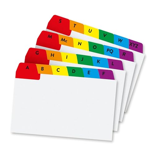 Pukka Pad Concord Leitkarten – langlebige 15,2 x 10,2 cm A-Z farbcodierte Tabs, Concord A-Z Leitkarten für Überarbeitung und Organisation, verstärkte Karteikarten für Studium, Abheftung, Rezepte von DLM Direct