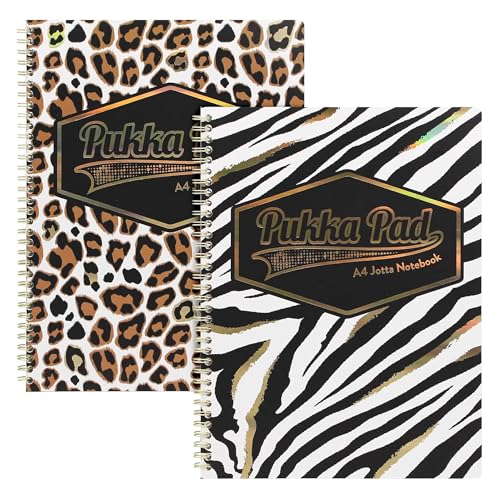 Pukka Pad Wild A4+ Notizblöcke 2 Stück - Tierdruck liniertes Notizbuch mit 160 Seiten 80GSM Papier, A4+ linierter Block mit Perforierten Seiten, Spiralnotizbuch für Schule, Büro, Schreiben & Alltag Pukka Pad Wild A4+ Notizblöcke 2 Stück - Tierdruck liniertes Notizbuch mit 160 Seiten 80GSM Papier, A4+ linierter Block mit Perforierten Seiten, Spiralnotizbuch für Schule, Büro, Schreiben & Alltag von DLM Direct
