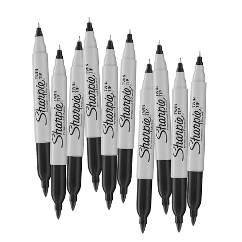 Sharpie Twin Tip Permanent Marker Schwarz mit feiner und ultrafeiner Spitze, Permanent Marker Stifte für Metall, Kunststoff, Papier, Glas & mehr, Wasserabweisende, wischfreie Tinte zum Schreiben Sharpie Twin Tip Permanent Marker Schwarz mit feiner und ultrafeiner Spitze, Permanent Marker Stifte für Metall, Kunststoff, Papier, Glas & mehr, Wasserabweisende, wischfreie Tinte zum Schreiben von DLM Direct