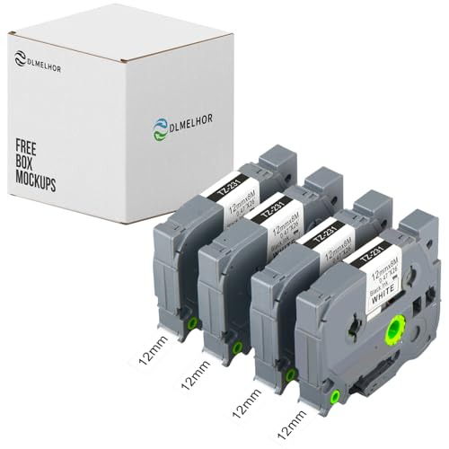 TZE-231 Schriftband, kompatibel mit Brother P-TouchLabel (TZE2312PK), 1,2 cm x 8 m, laminiert, schwarz auf weiß, für PT-D210, D220, D410, D600, PT-H110, H105, H107, H100R (TZE-2312PK) 31) von DLMELHOR