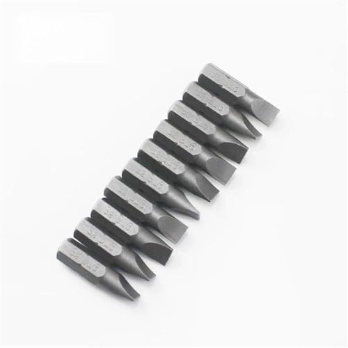 10-teiliges 1/4 Zoll 25 mm Schlitzschraubendreher-Bit-Set SL3-SL7 mit Sechskantschaft(SL6) von DLNTXFDG