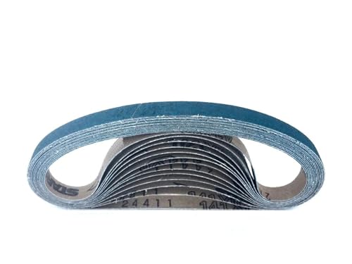 25 Stück 10 x 330 mm Schleifbänder, blaue Zirkonia-Schleifbänder, Körnung 40/60/80/120(Girt40-25pcs) von DLNTXFDG