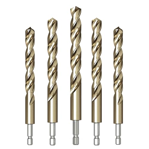 Spiralbohrer mit Sechskantgriff, Edelstahl, Metall, Eisen, gerader Griff(4.0mm 5pcs) von DLNTXFDG