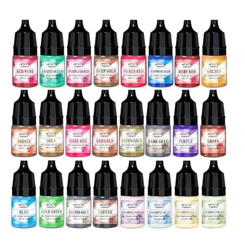 24 Packtinten Set Multifauntal Harz Craft Pigmente Professionelle Tinten Set Für Gemälde Und Handgefertigte Schmuckstücke 24 Packtinten Set Multifauntal Harz Craft Pigmente Professionelle Tinten Set Für Gemälde Und Handgefertigte Schmuckstücke von DLUKENY
